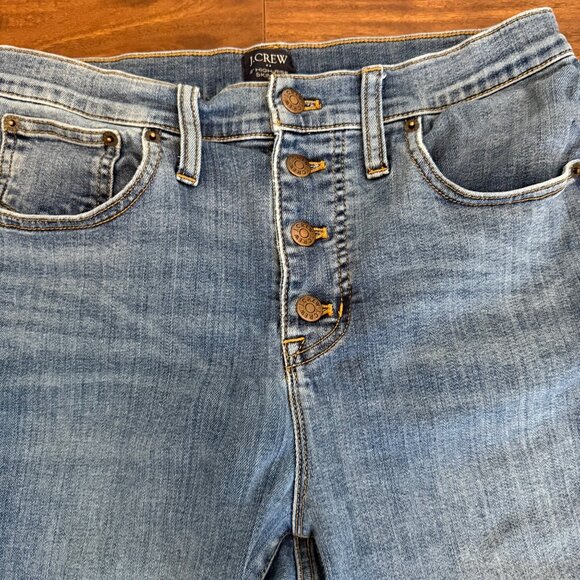 J.Crew Women's 10"‎ High Rise Skinny Button-Fly Ankle Blue Jeans Denim Size 30 - Picture 3 of 10